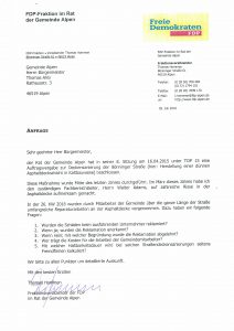 Anfrage Reparaturarbeiten Bönninger Straße