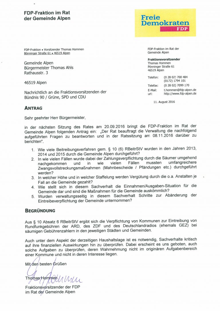 Antrag auf Auskunft: “Wie hoch ist der Aufwand in Bezug auf die ...